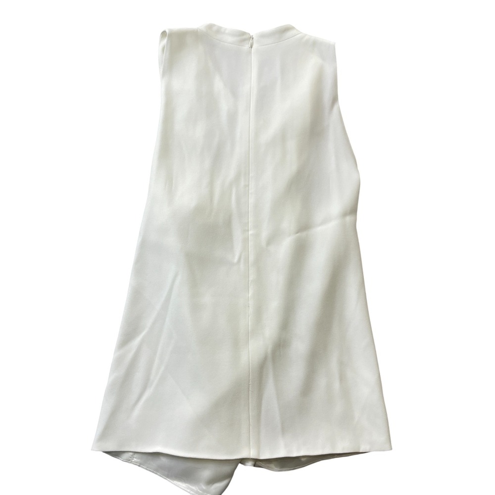 The Fold Ivory 10 NEW w/tags Clever‎ Crepe Cascia Wrap Style Sleeveless Top - Picture 5 of 6